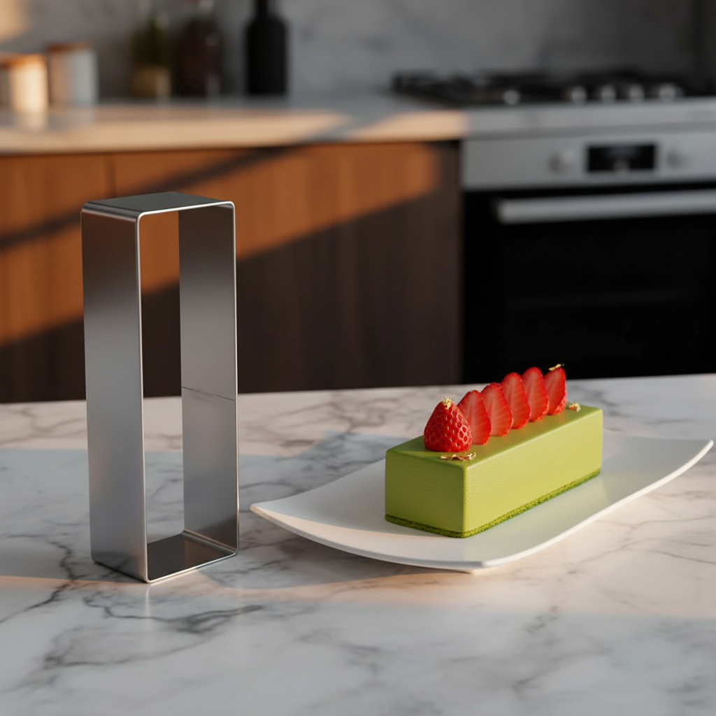 Cadre patisserie et entremet sur plan travail cuisine