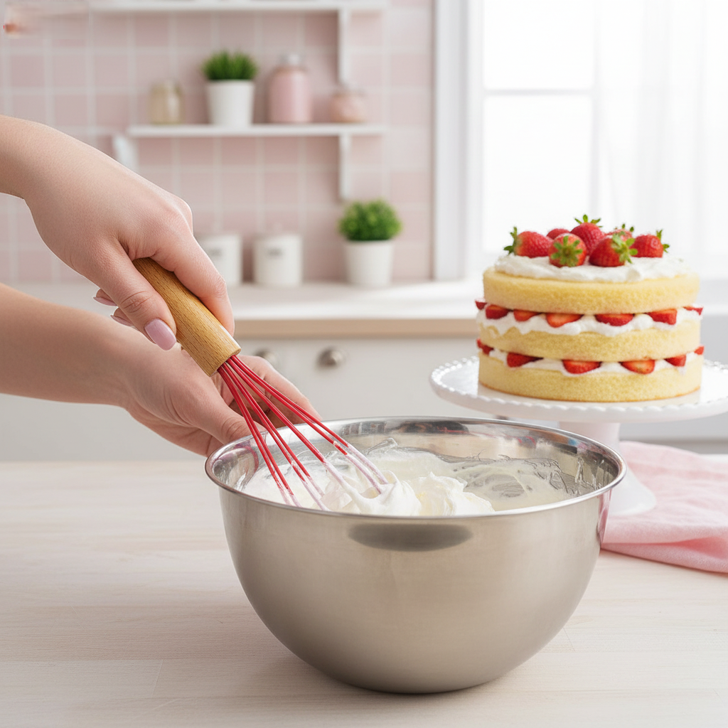 Préparation chantilly avec Fouet à patisserie