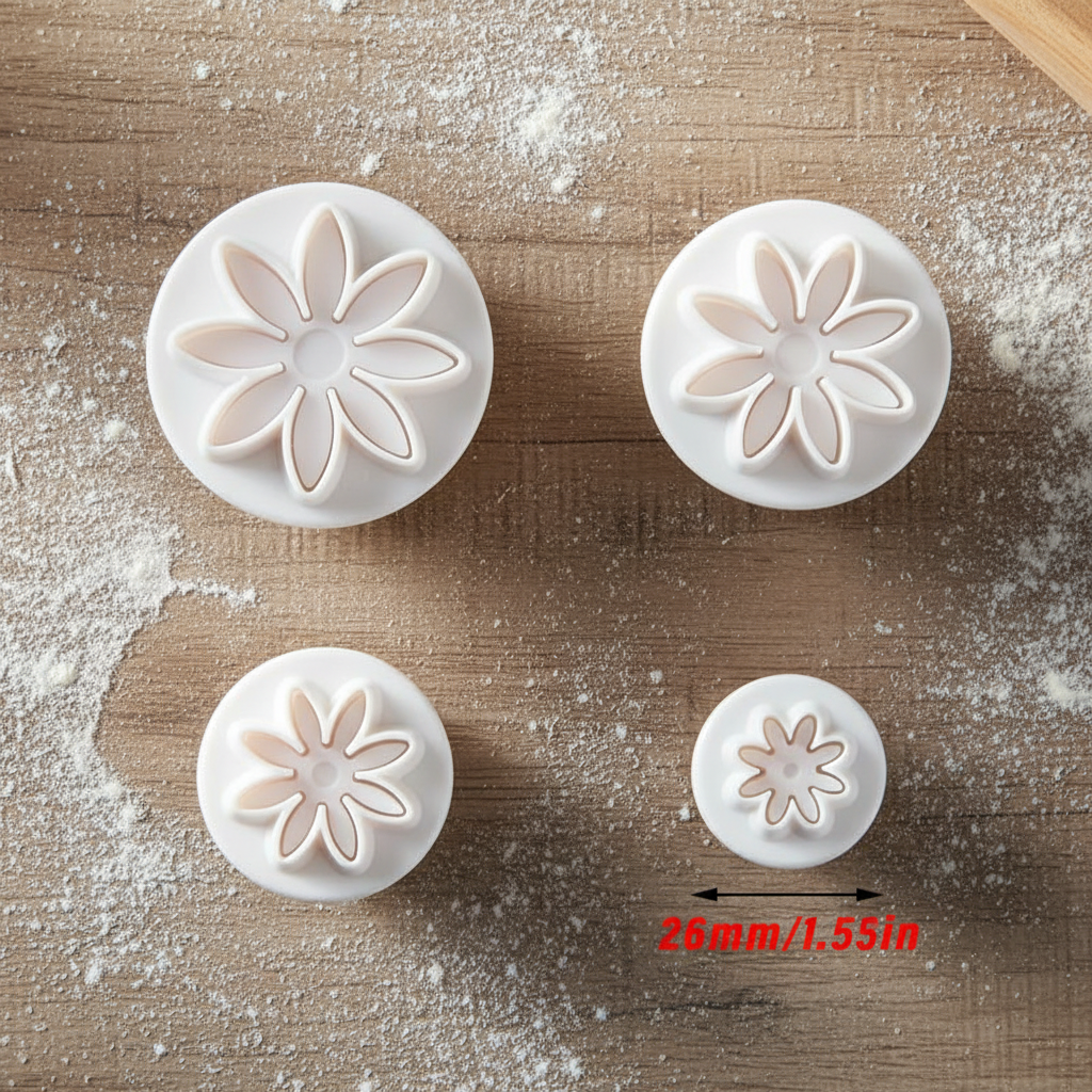 Emporte piece marguerite posé sur plan travail cuisine