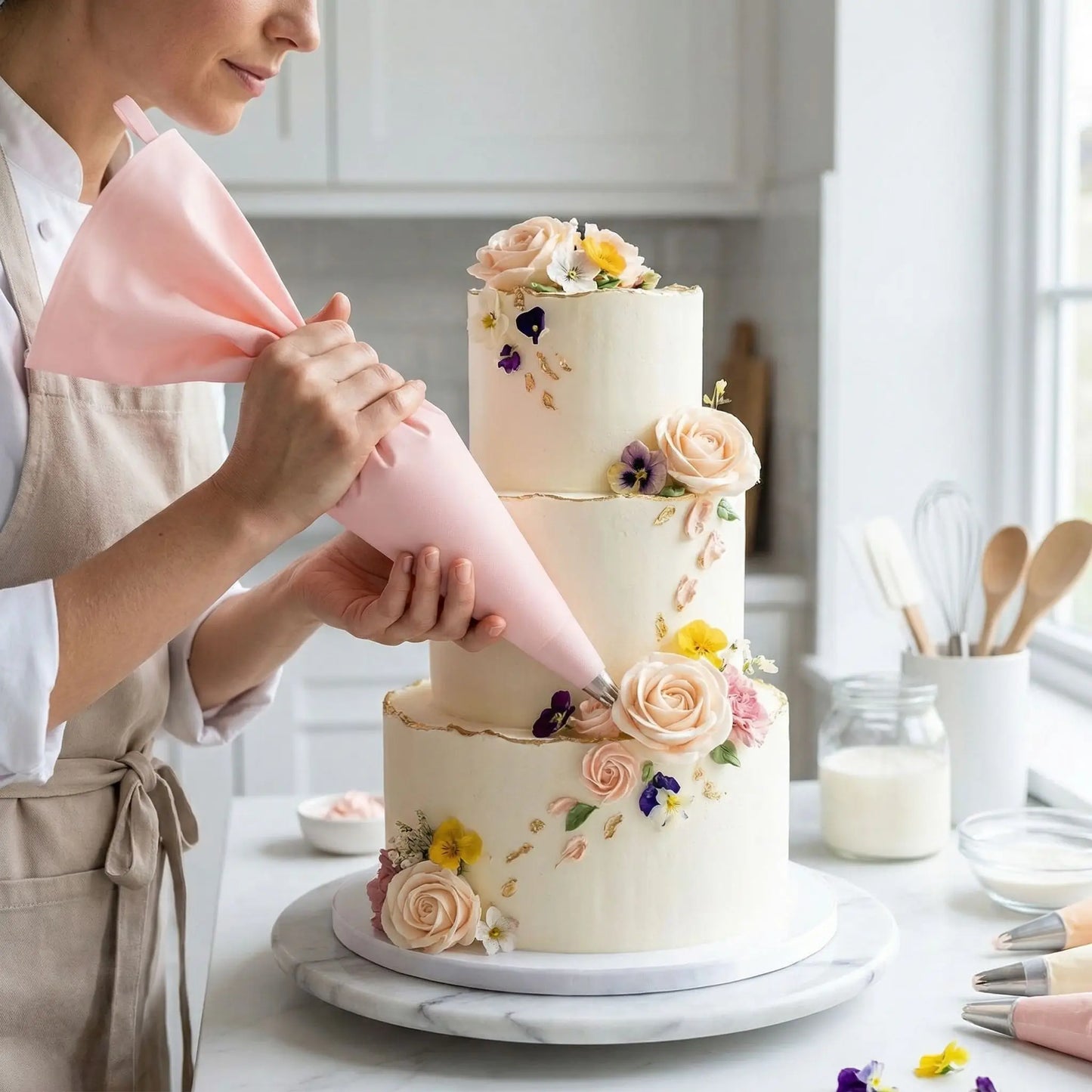 Décoration Wendling cake avec Poche à douille pâtisserie professionnelle
