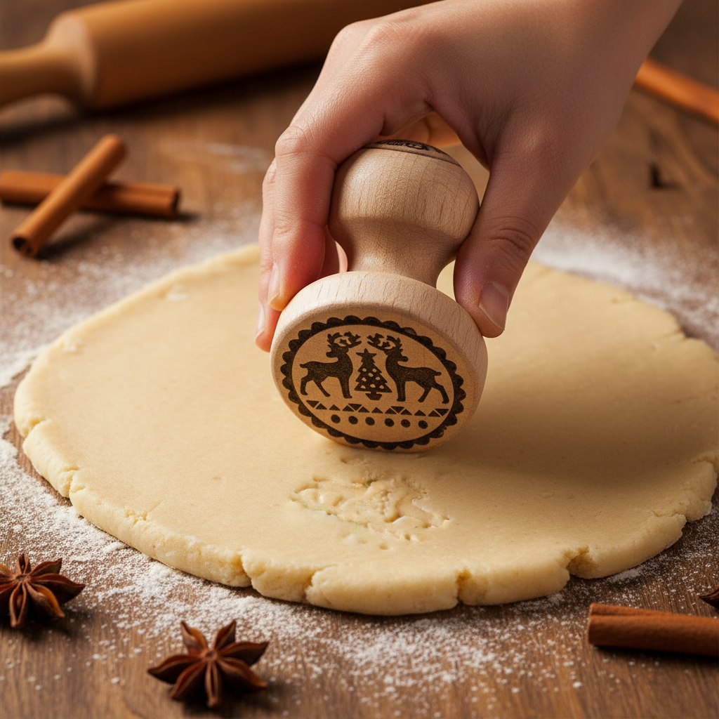 Emporte pièce noël Sylvène™ utilisé sur pâte biscuit