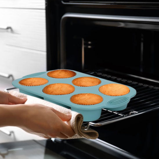mise au four moules en silicone bleu