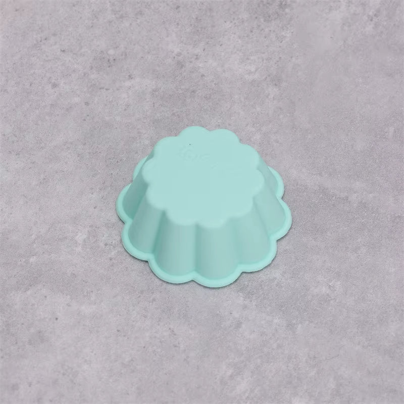 moules pour muffins silicone vert forme pétale caissette cupcake