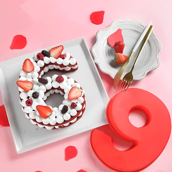 moule number cake forme six couleur rouge
