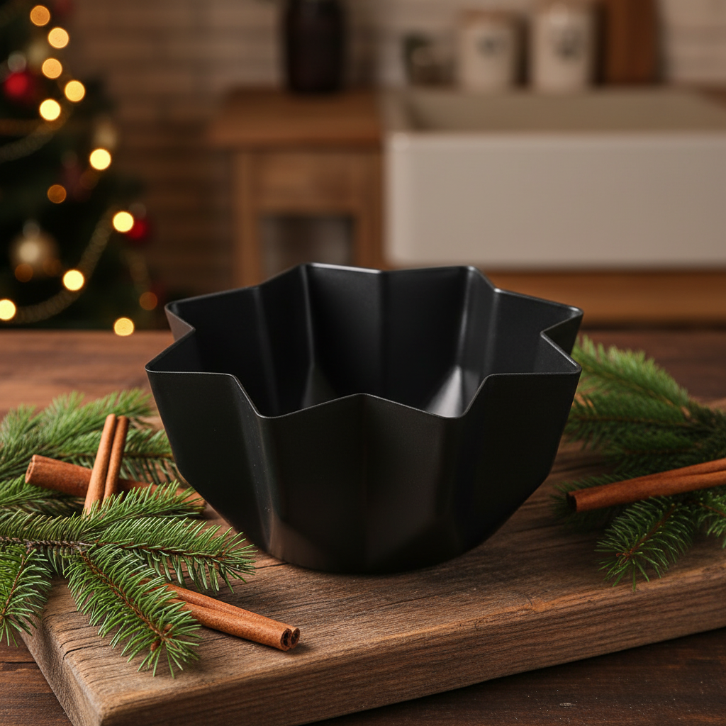 Moule pandoro noir mat étoilé