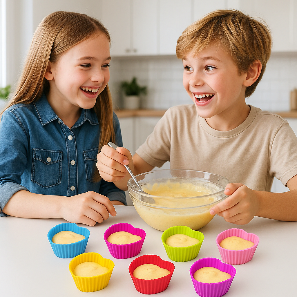 moule silicone avec deux enfants