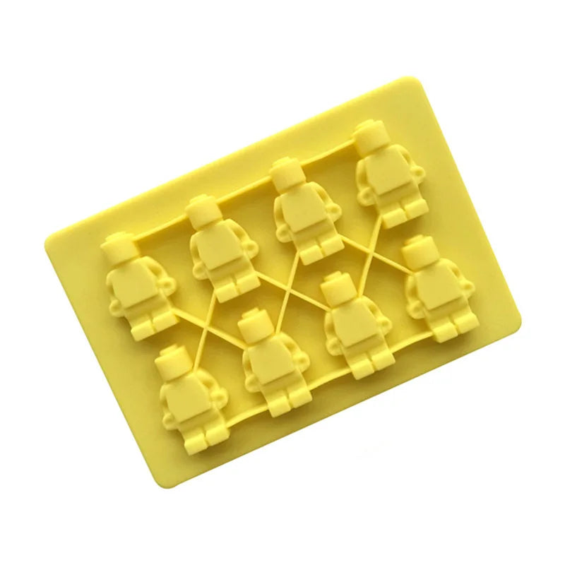 moule silicone forme robot couleur jaune