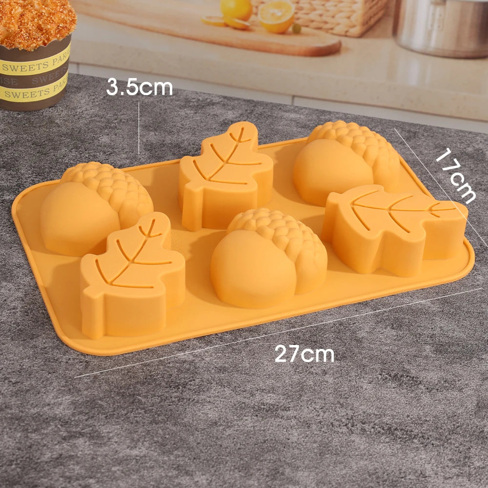 taille moule en silicone pour gateau forme feuille citrouille