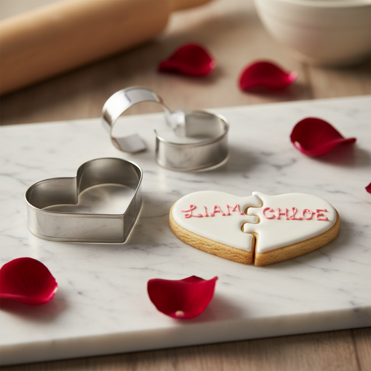Emporte piece coeur avec biscuits personnalisés