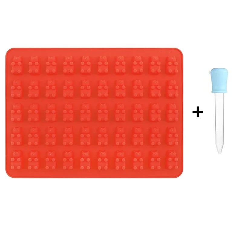 moule silicone bonbons rouge forme ourson sans BPA antiadhésif