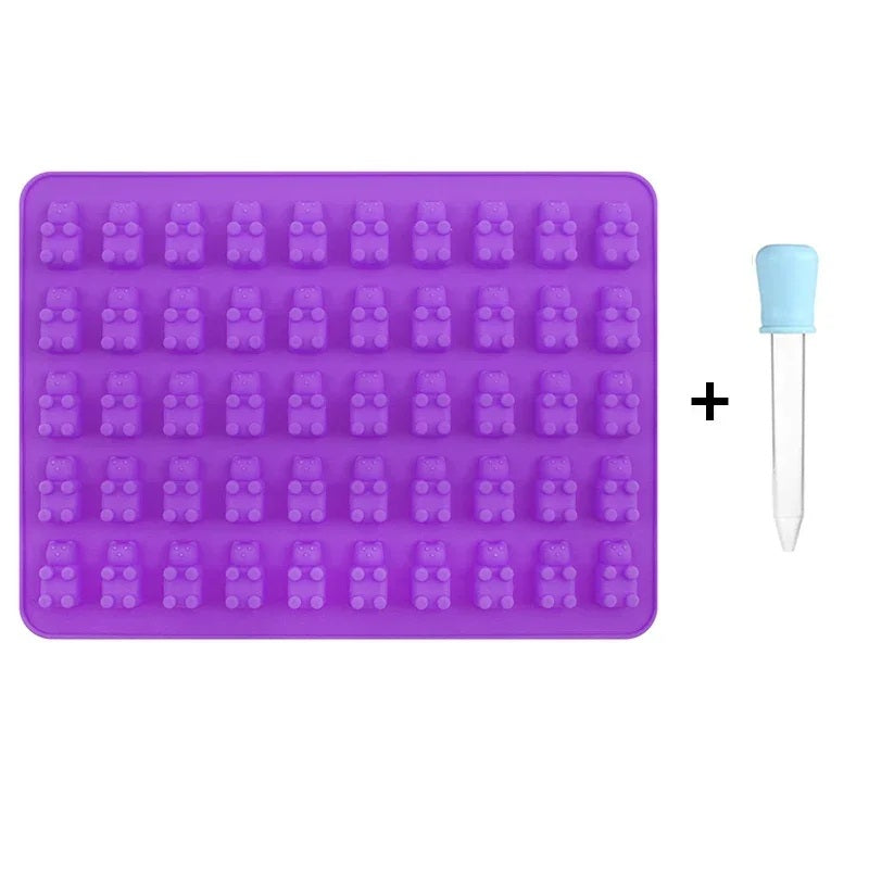 moule silicone bonbons violet ourson résistant four congélateur