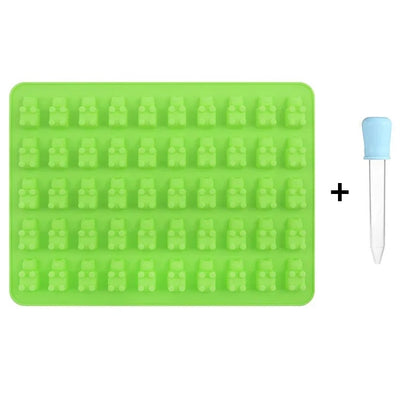 moule silicone bonbons vert ourson compatible lave-vaisselle démoulage facile