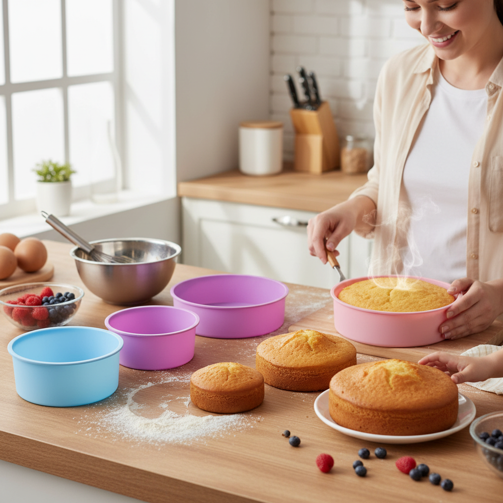Moules à gâteaux ronds 4 tailles usage familial polyvalence