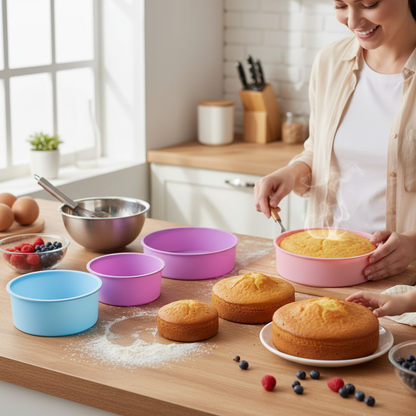Moules à gâteaux ronds 4 tailles usage familial polyvalence