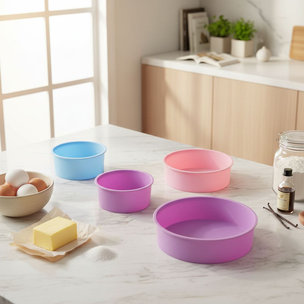 Moule en silicone rond 4 tailles ingrédients pâtisserie cuisine