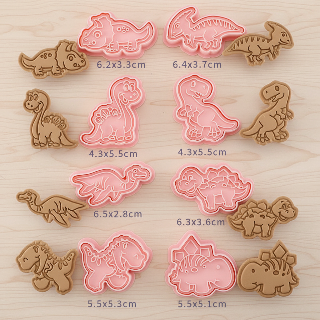 8 Emporte pièce dinosaure dimensions sur table cuisine