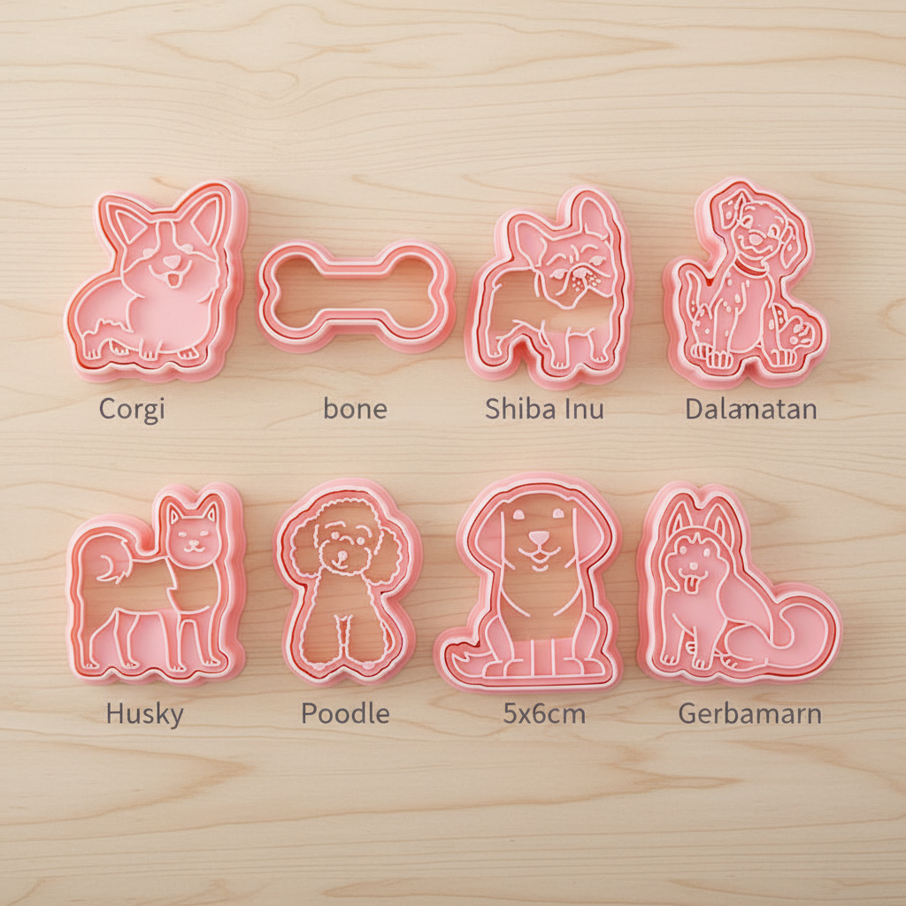 8 Emporte Pieces pour Biscuits sur table cuisine