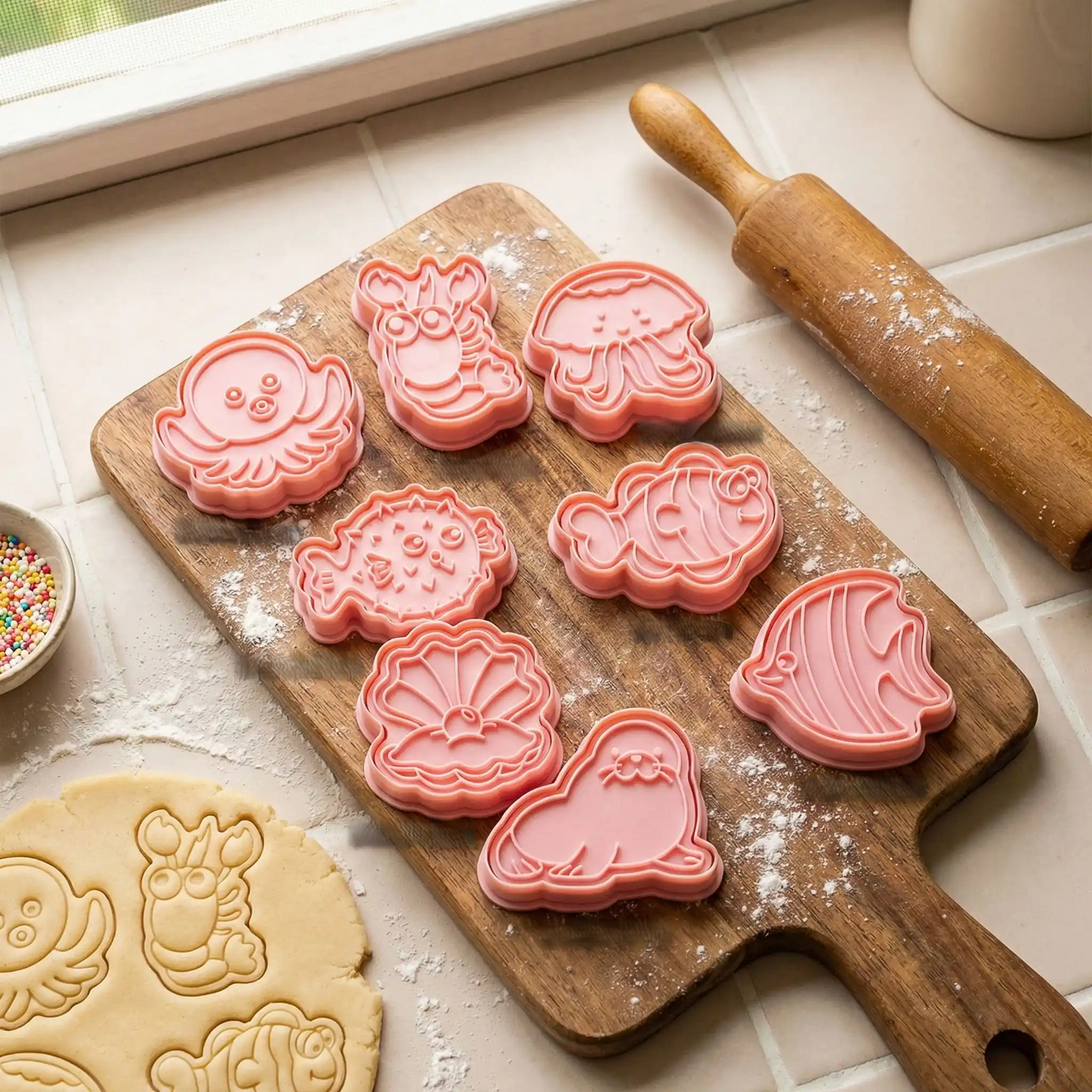 Emporte Piece pour Biscuit avec biscuit animaux océan