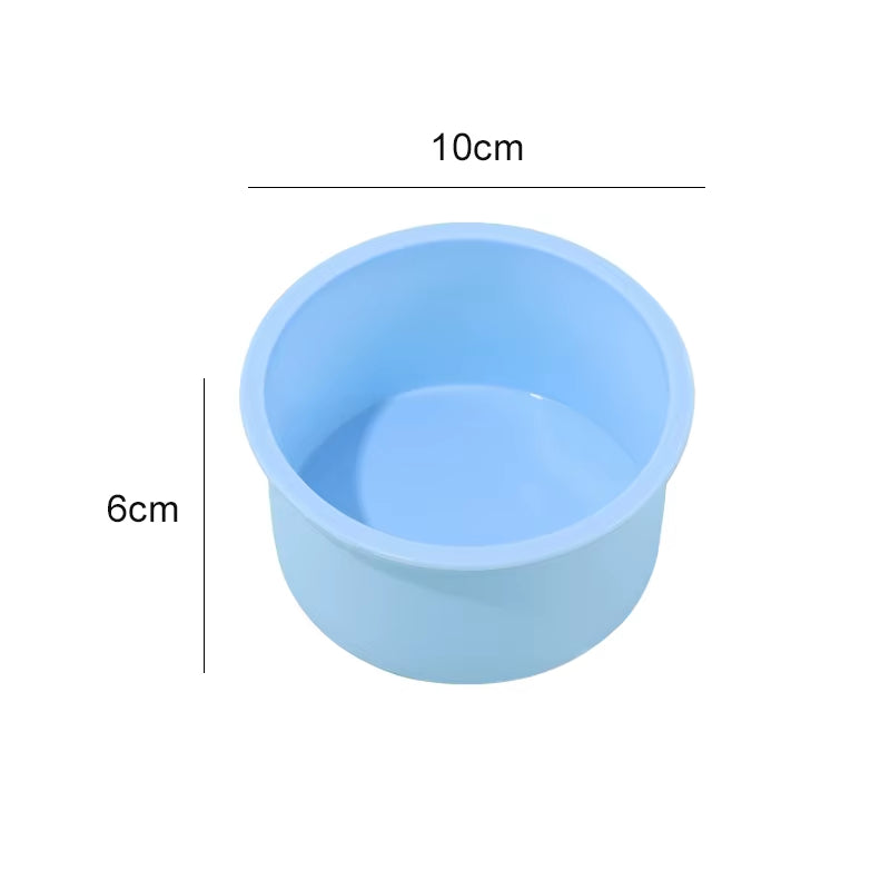 Moule silicone rond bleu dimensions 10cm hauteur 6cm