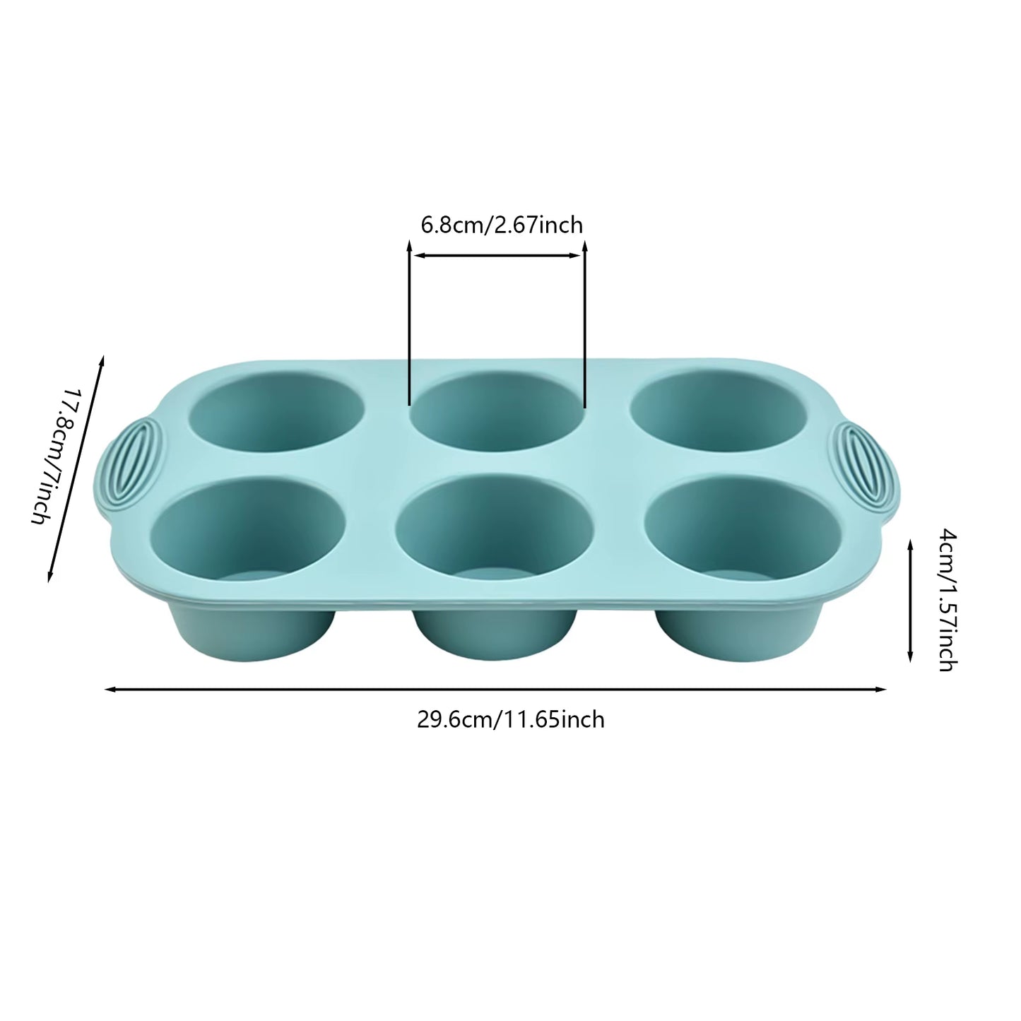 Dimensions moule pour cupcake bleu 
