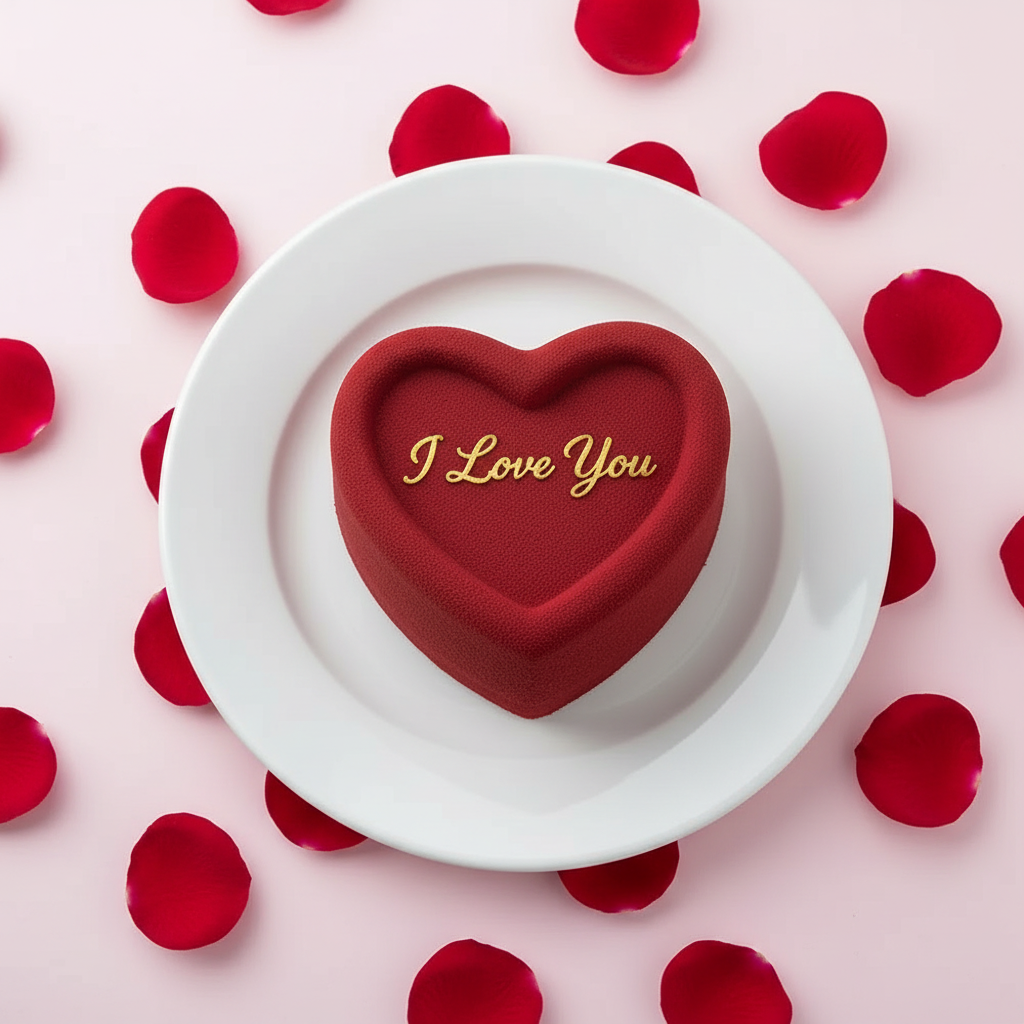 Bento cake cœur red velvet I Love You Saint-Valentin