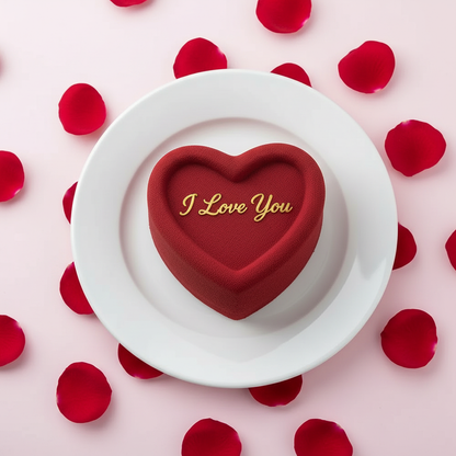 Bento cake cœur red velvet I Love You Saint-Valentin