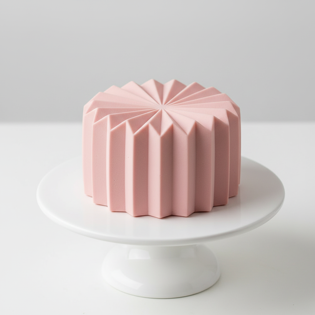 Bento cakes origami rose vue latérale présentoir ombres