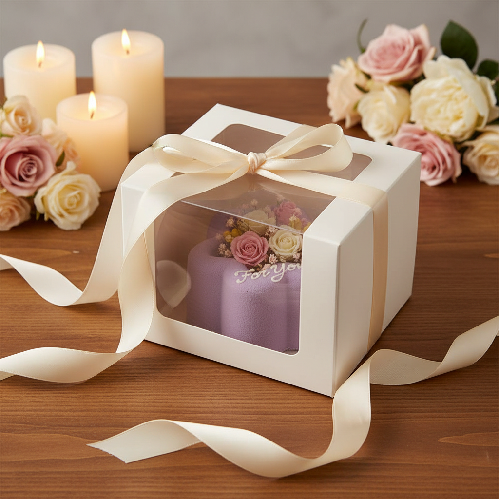 Bento cakes étoile lavande dans coffret cadeau 