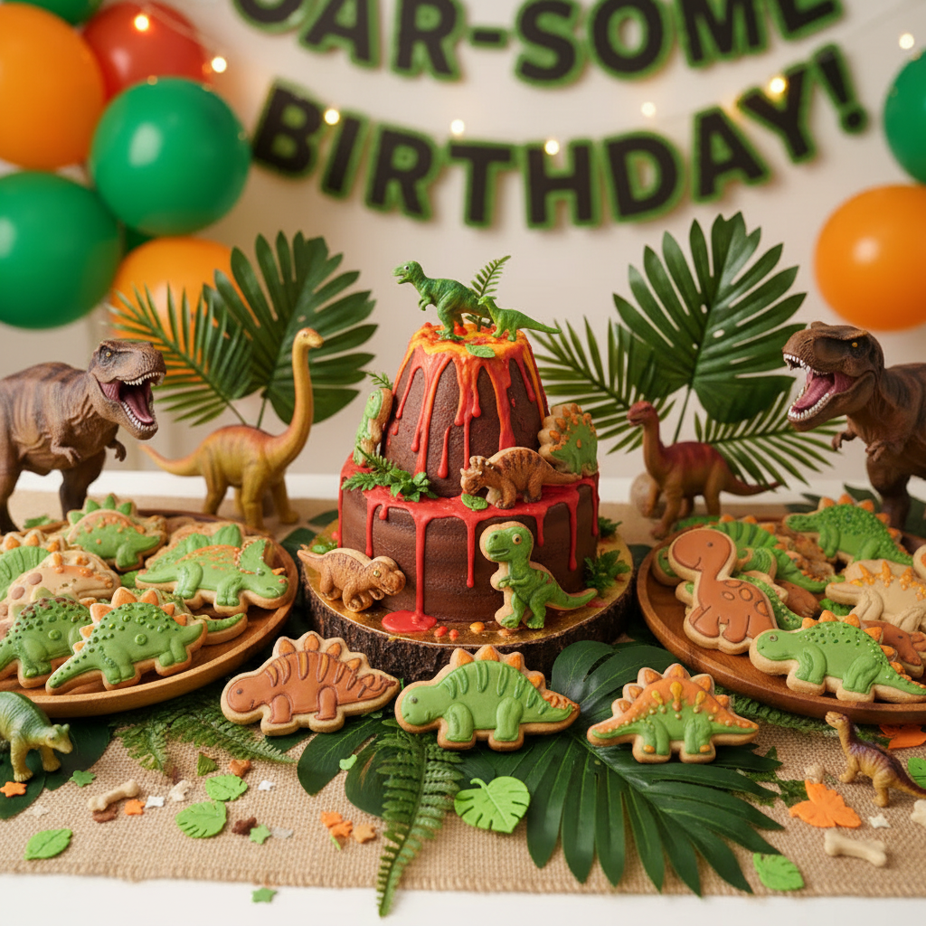 Emporte pièce dinosaure avec biscuits dinosaure anniversaire 