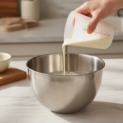 Mains versant lait avec Verre mesureur Blanc 250ml