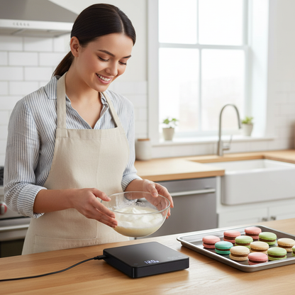 Pesée blanc œufs avec Balance de patisserie