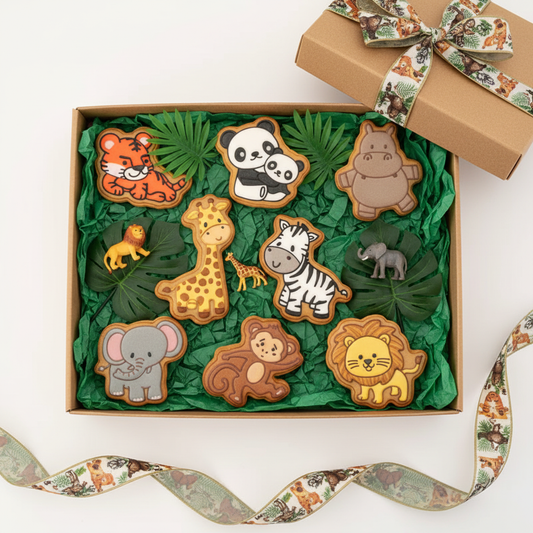 Boîte cadeau safari avec Emporte piece pour biscuit