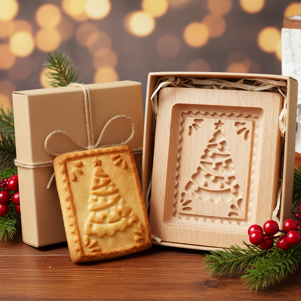 Emporte piece biscuit noel TANNE™ dans boite cadeau carton