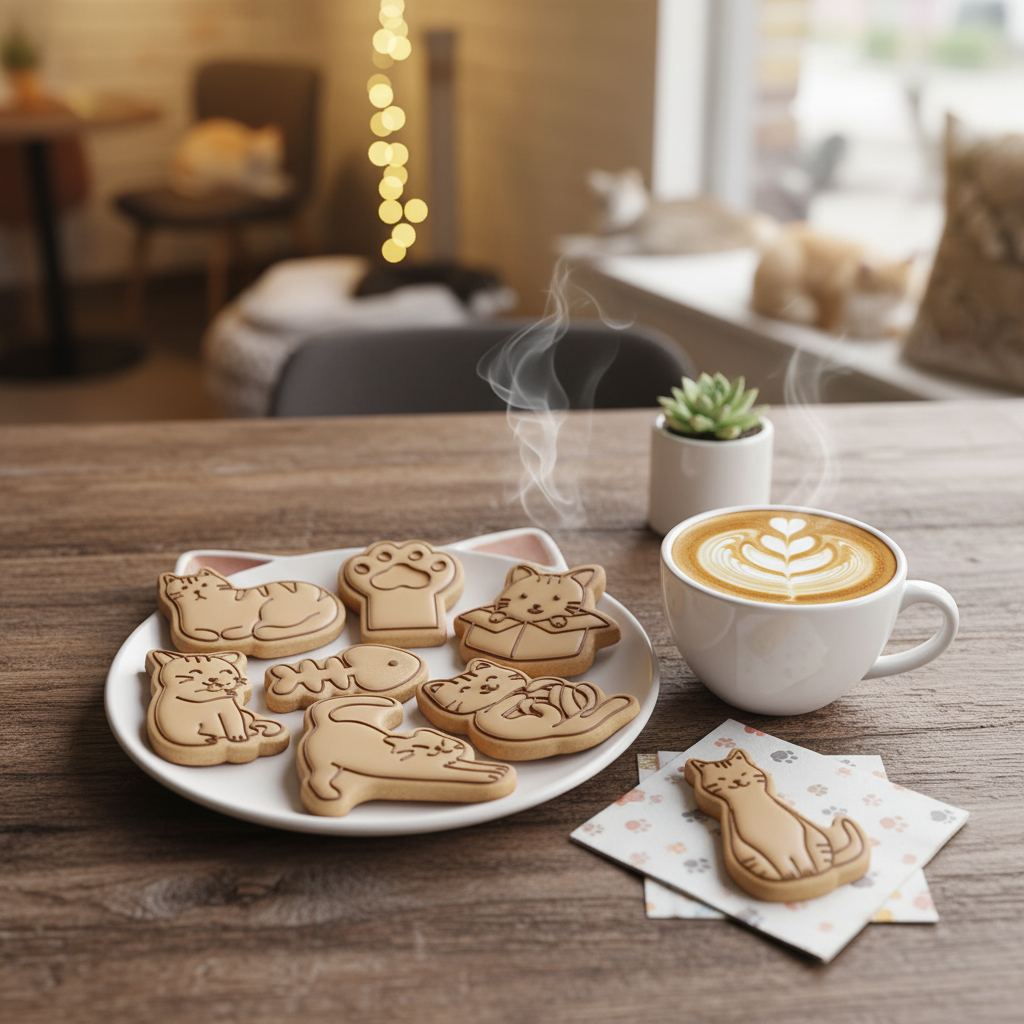 Emporte piece pour biscuit avec biscuits chat 
