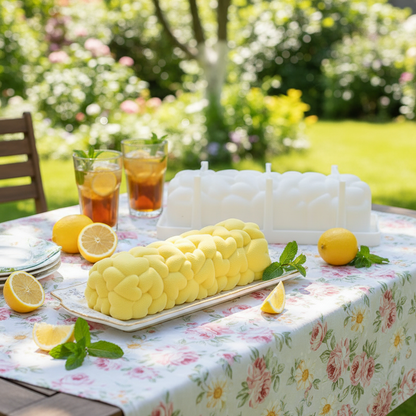 Moule silicone entremets et entremet sur table décoré