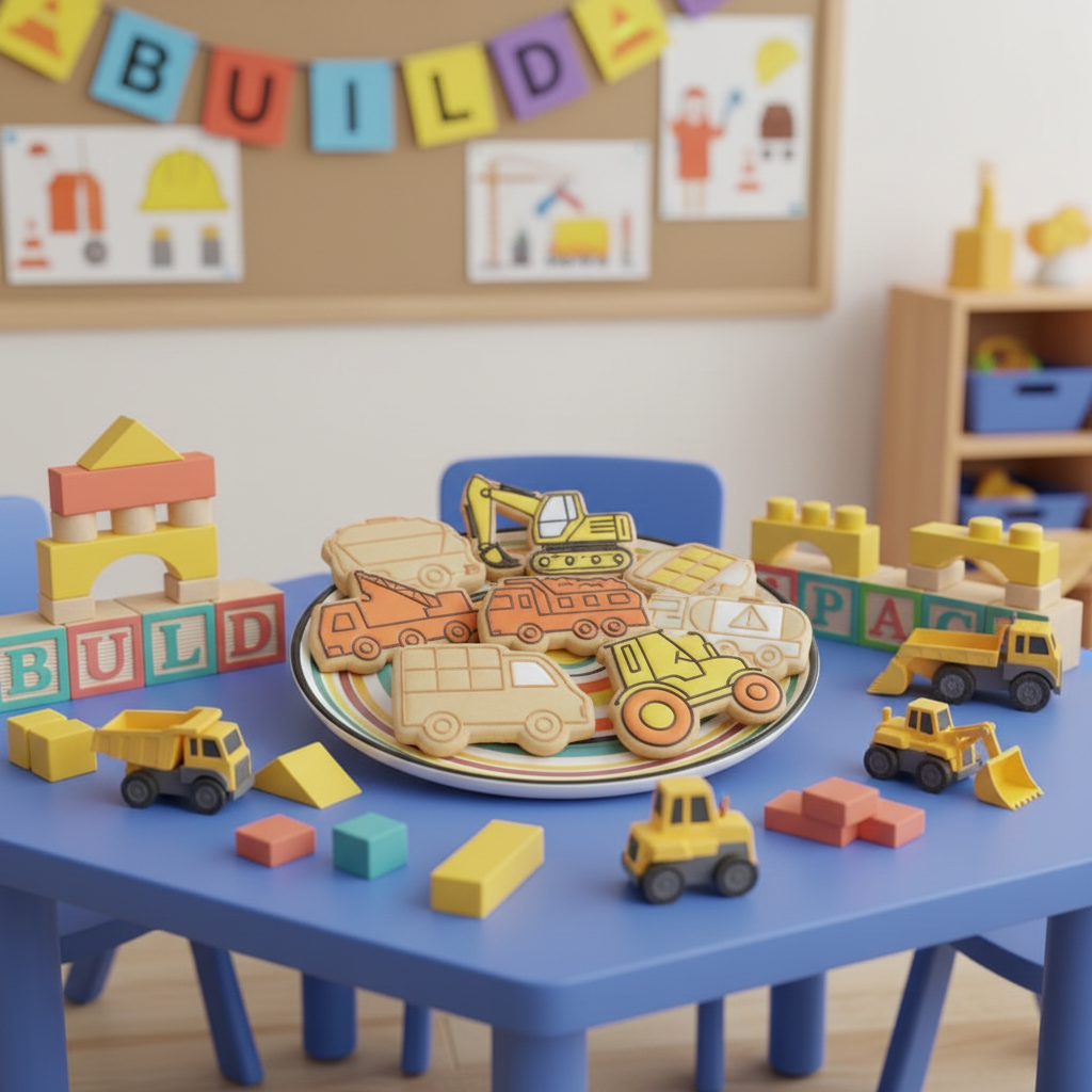 emporte piece biscuit dans classe maternelle avec biscuits camions 
