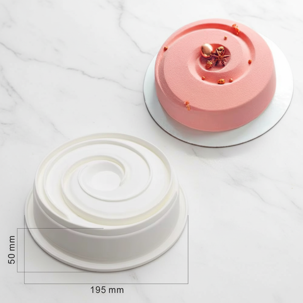 Moule silicone entremet avant après démoulage parfait rose