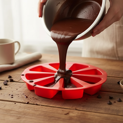 Versement pâte pâtissière chocolat dans Moules silicone patisserie