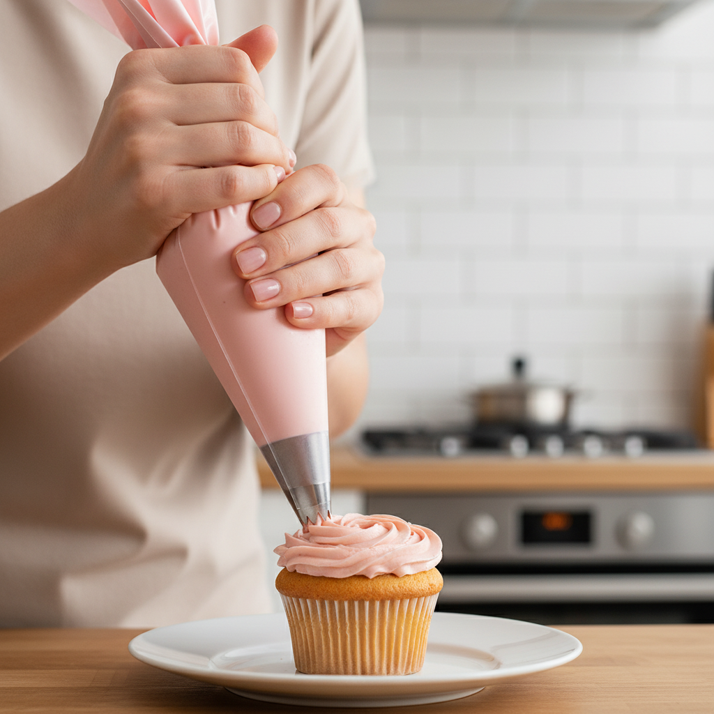 Décoration cupcake rose avec Kit patisserie