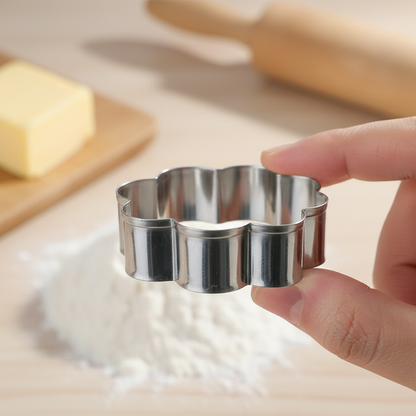 main portant Emporte Piece Fleur en acier inoxydable