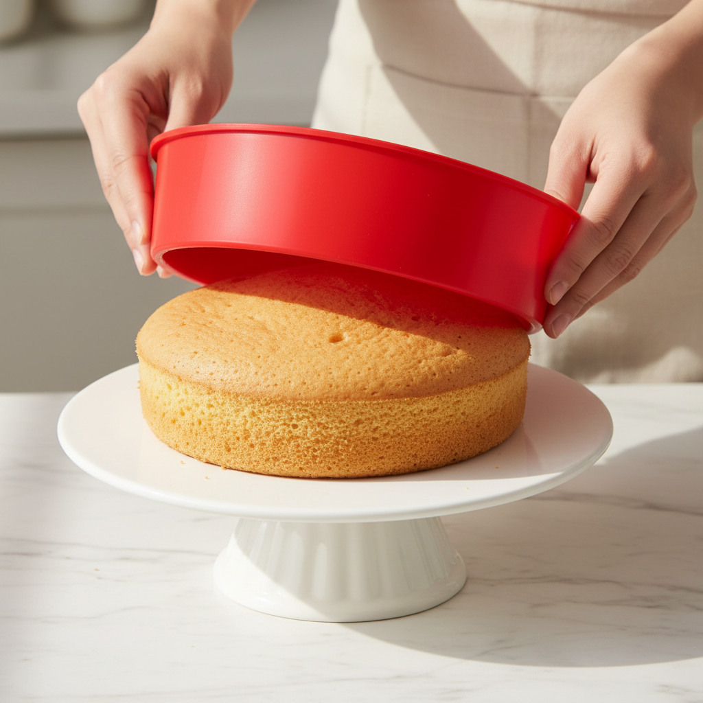 démoulage moule rond silicone rouge