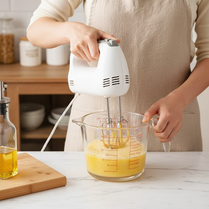 Utilisation batteur électrique dans Doseur en verre