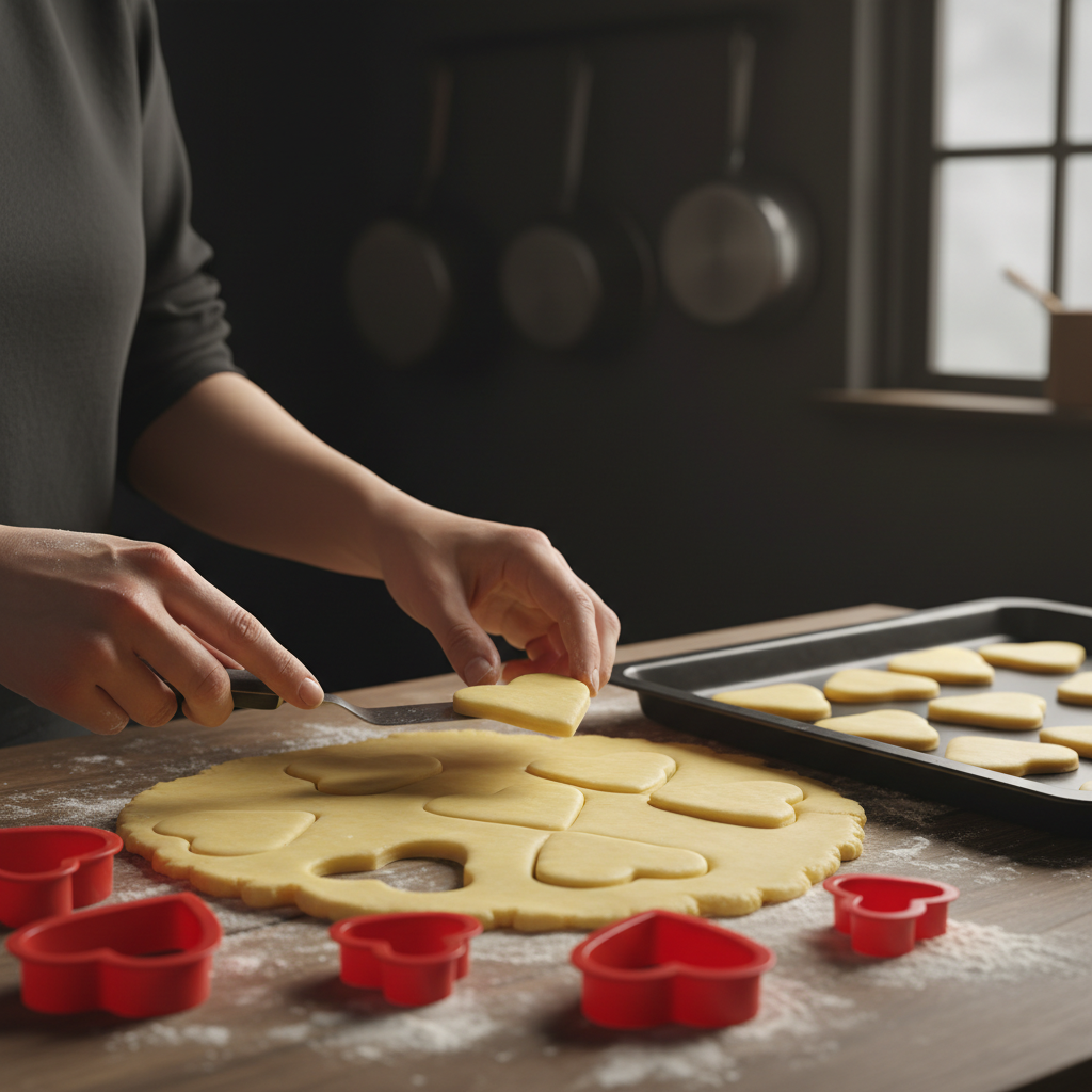 Emporte Piece Coeur rouge sur plateau ardoise