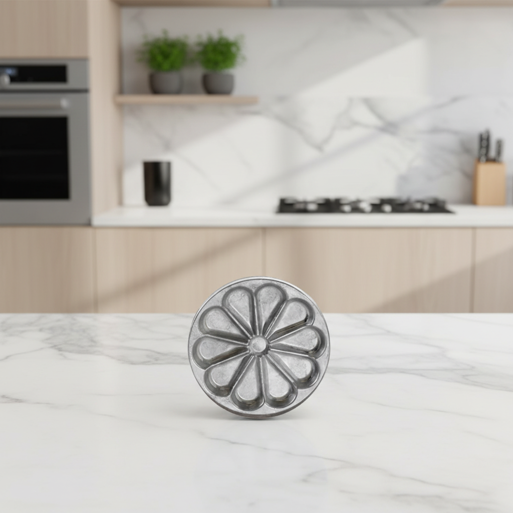 Emporte-pièce professionnel fleur sur marbre blanc