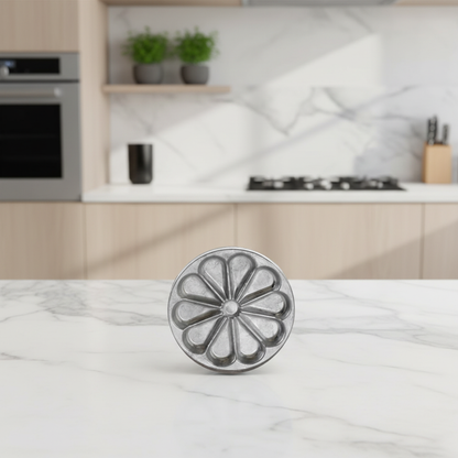 Emporte-pièce professionnel fleur sur marbre blanc