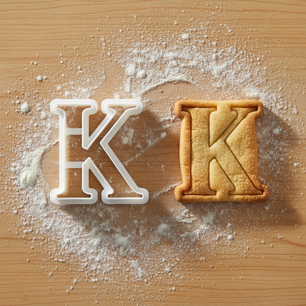 Emporte piece en lettre K avec biscuit