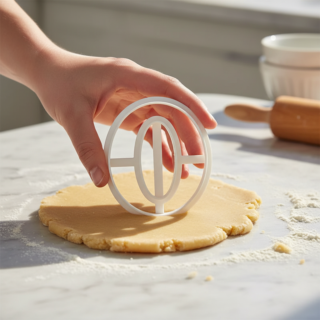 Emporte piece en lettre O tenu en main