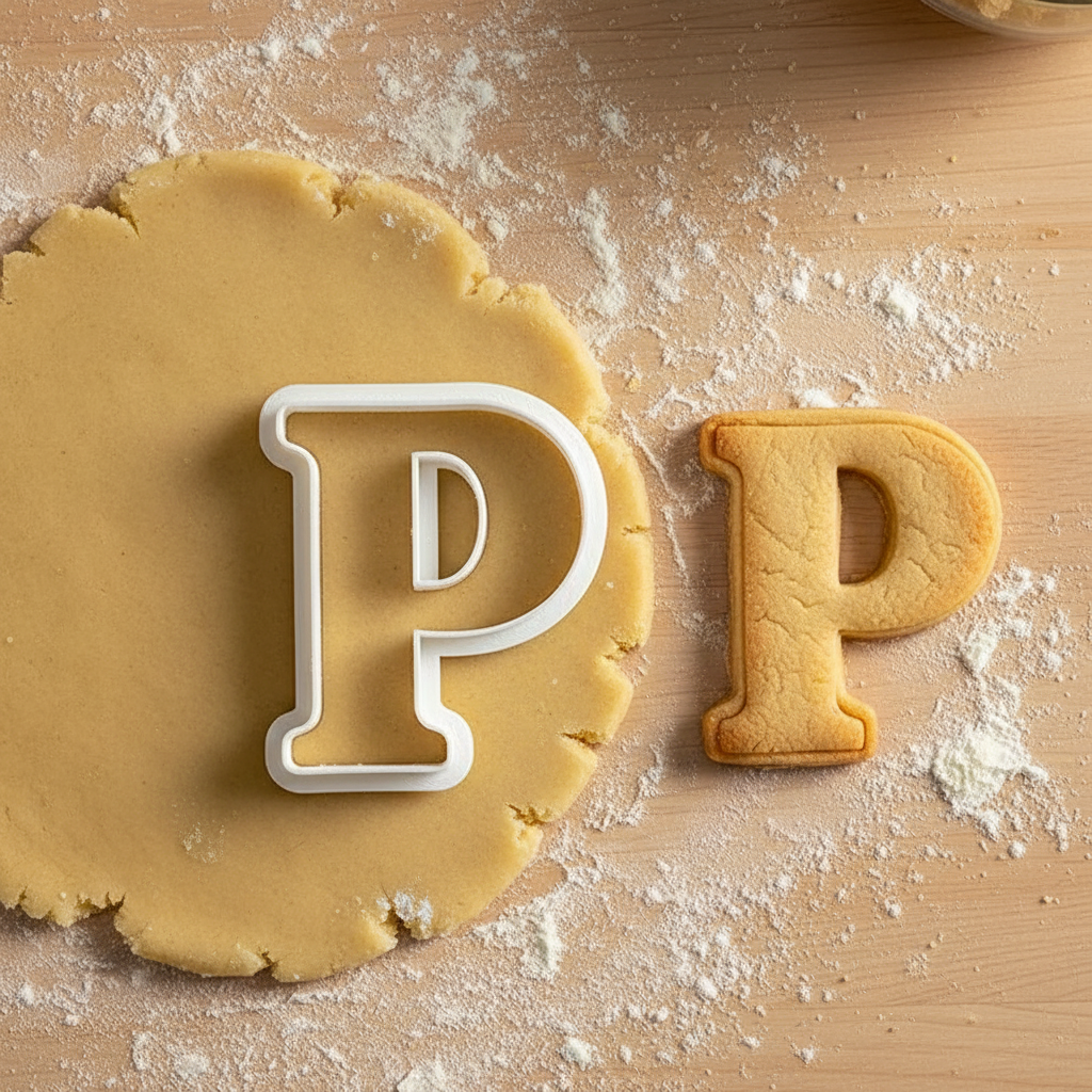 Emporte piece en lettre P avec biscuit