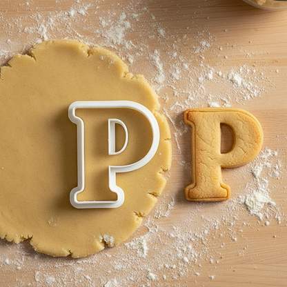 Emporte piece en lettre P avec biscuit