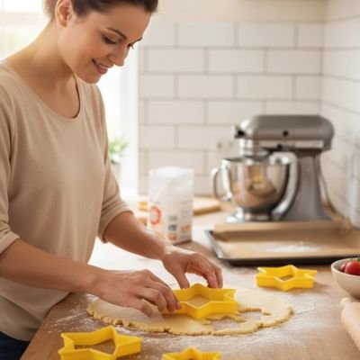 Emporte pieces étoile jaune set 6 tailles biscuits